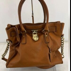 Michael Kors Large Hamilton Leather Satchel Bag